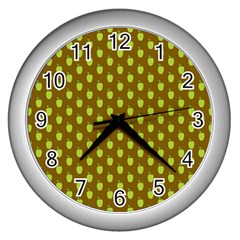 All The Green Apples  Wall Clock (silver) by ConteMonfrey