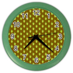 All The Green Apples  Color Wall Clock by ConteMonfrey