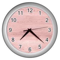 Pink Wood  Wall Clock (silver) by ConteMonfrey