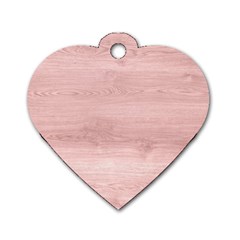 Pink Wood  Dog Tag Heart (two Sides) by ConteMonfrey