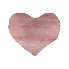 Pink Wood  Standard 16  Premium Flano Heart Shape Cushions by ConteMonfrey