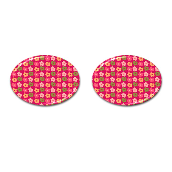 Little Flowers Garden   Cufflinks (Oval)