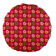 Little Flowers Garden   Large 18  Premium Round Cushions by ConteMonfrey