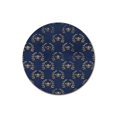 Blue Golden Bee Rubber Round Coaster (4 Pack) by ConteMonfrey