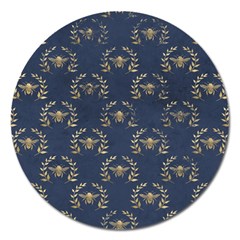 Blue Golden Bee Magnet 5  (round) by ConteMonfrey