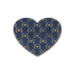 Blue Golden Bee Rubber Coaster (heart) by ConteMonfrey