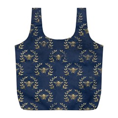 Blue Golden Bee Full Print Recycle Bag (l) by ConteMonfrey