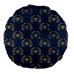 Blue Golden Bee Large 18  Premium Flano Round Cushions by ConteMonfrey