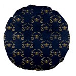 Blue Golden Bee Large 18  Premium Flano Round Cushions Front