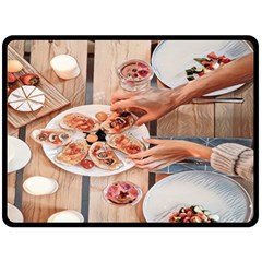 A Beautiful Table - Italian Food Fleece Blanket (large)  by ConteMonfrey