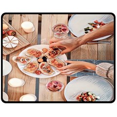 A Beautiful Table - Italian Food Double Sided Fleece Blanket (medium)  by ConteMonfrey