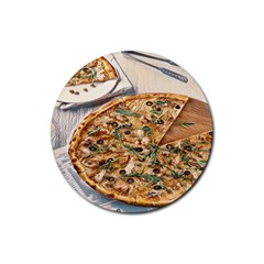 A Pizza A Day Takes The Sadness Away Rubber Round Coaster (4 Pack) by ConteMonfrey