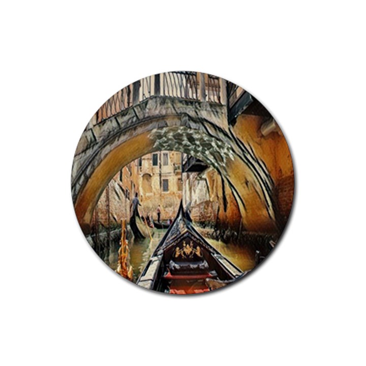 Art Venice Channel Rubber Round Coaster (4 pack)