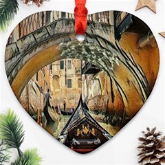 Art Venice Channel Heart Ornament (two Sides) by ConteMonfrey