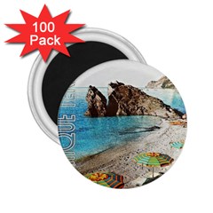 Beach Day At Cinque Terre, Colorful Italy Vintage 2 25  Magnets (100 Pack)  by ConteMonfrey