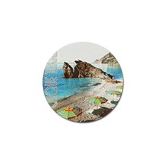 Beach Day At Cinque Terre, Colorful Italy Vintage Golf Ball Marker (4 Pack) by ConteMonfrey