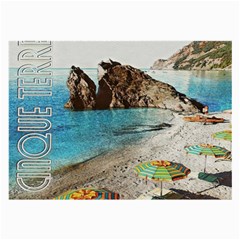 Beach Day At Cinque Terre, Colorful Italy Vintage Large Glasses Cloth by ConteMonfrey