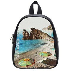 Beach Day At Cinque Terre, Colorful Italy Vintage School Bag (small) by ConteMonfrey