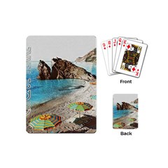 Beach Day At Cinque Terre, Colorful Italy Vintage Playing Cards Single Design (mini) by ConteMonfrey