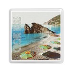 Beach Day At Cinque Terre, Colorful Italy Vintage Memory Card Reader (Square) Front