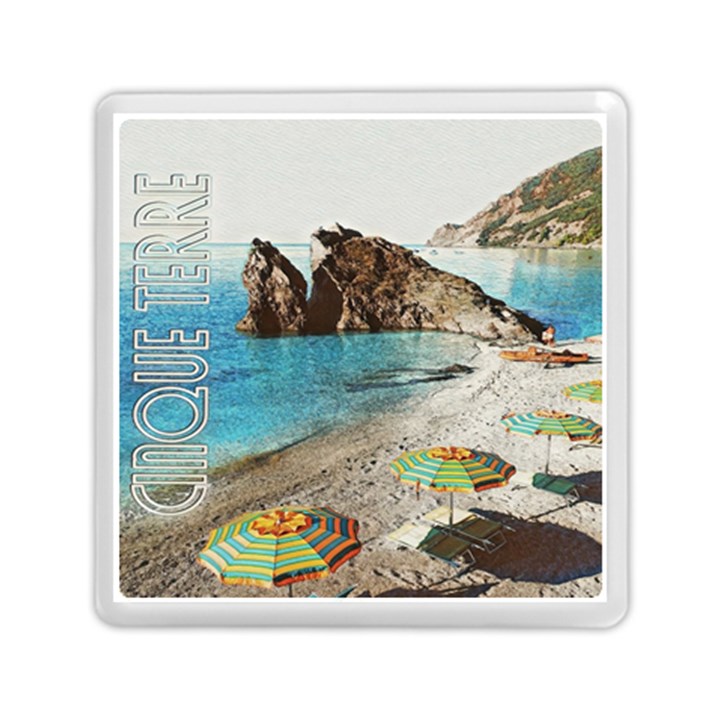 Beach Day At Cinque Terre, Colorful Italy Vintage Memory Card Reader (Square)