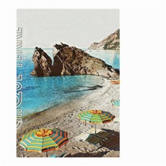 Beach Day At Cinque Terre, Colorful Italy Vintage Small Garden Flag (two Sides) by ConteMonfrey