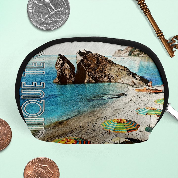 Beach Day At Cinque Terre, Colorful Italy Vintage Accessory Pouch (Medium)