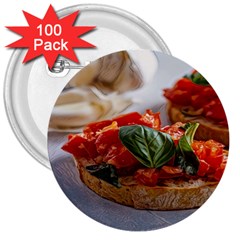 Beautiful Bruschetta - Italian Food 3  Buttons (100 Pack)  by ConteMonfrey