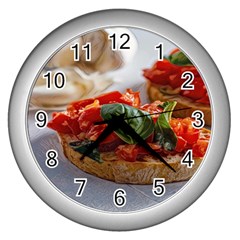 Beautiful Bruschetta - Italian Food Wall Clock (silver) by ConteMonfrey