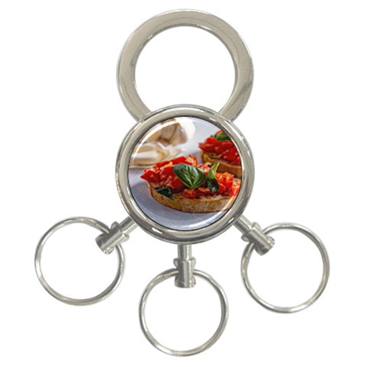 Beautiful Bruschetta - Italian Food 3-Ring Key Chain