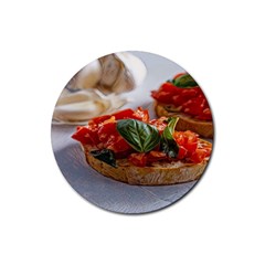 Beautiful Bruschetta - Italian Food Rubber Round Coaster (4 Pack) by ConteMonfrey