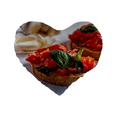 Beautiful Bruschetta - Italian Food Standard 16  Premium Flano Heart Shape Cushions by ConteMonfrey