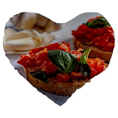 Beautiful Bruschetta - Italian Food Large 19  Premium Flano Heart Shape Cushions by ConteMonfrey