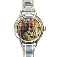 Venice Canals Art   Round Italian Charm Watch by ConteMonfrey