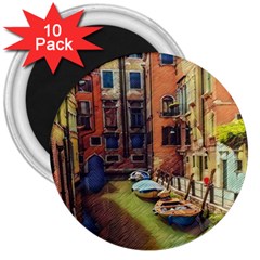 Venice Canals Art   3  Magnets (10 Pack)  by ConteMonfrey