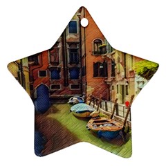 Venice Canals Art   Star Ornament (two Sides) by ConteMonfrey