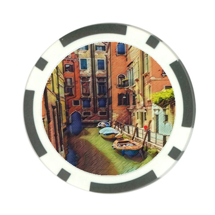 Venice Canals Art   Poker Chip Card Guard