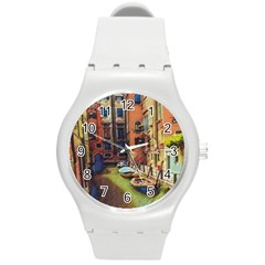 Venice Canals Art   Round Plastic Sport Watch (m) by ConteMonfrey