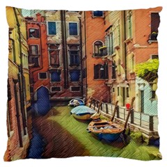 Venice Canals Art   Large Cushion Case (two Sides) by ConteMonfrey