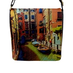 Venice Canals Art   Flap Closure Messenger Bag (l) by ConteMonfrey