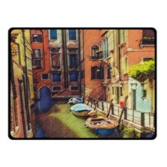 Venice Canals Art   Double Sided Fleece Blanket (small)  by ConteMonfrey