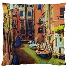 Venice Canals Art   Standard Flano Cushion Case (one Side) by ConteMonfrey