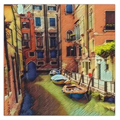 Venice Canals Art   Square Satin Scarf (36  X 36 ) by ConteMonfrey