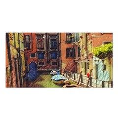 Venice Canals Art   Satin Shawl 45  X 80  by ConteMonfrey