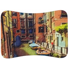 Venice Canals Art   Velour Seat Head Rest Cushion by ConteMonfrey