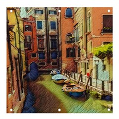 Venice Canals Art   Banner And Sign 4  X 4  by ConteMonfrey