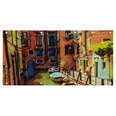 Venice Canals Art   Banner And Sign 8  X 4  by ConteMonfrey