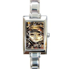 Artistic Venetian Mask Rectangle Italian Charm Watch by ConteMonfrey