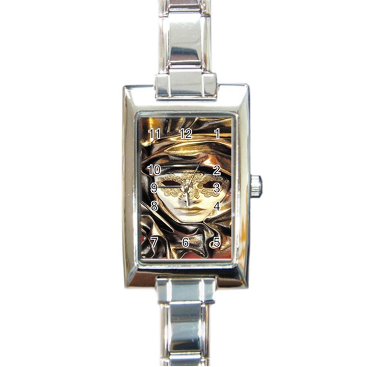 Artistic Venetian Mask Rectangle Italian Charm Watch