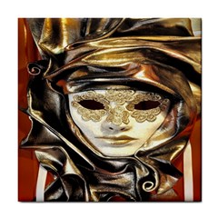 Artistic Venetian Mask Tile Coaster by ConteMonfrey